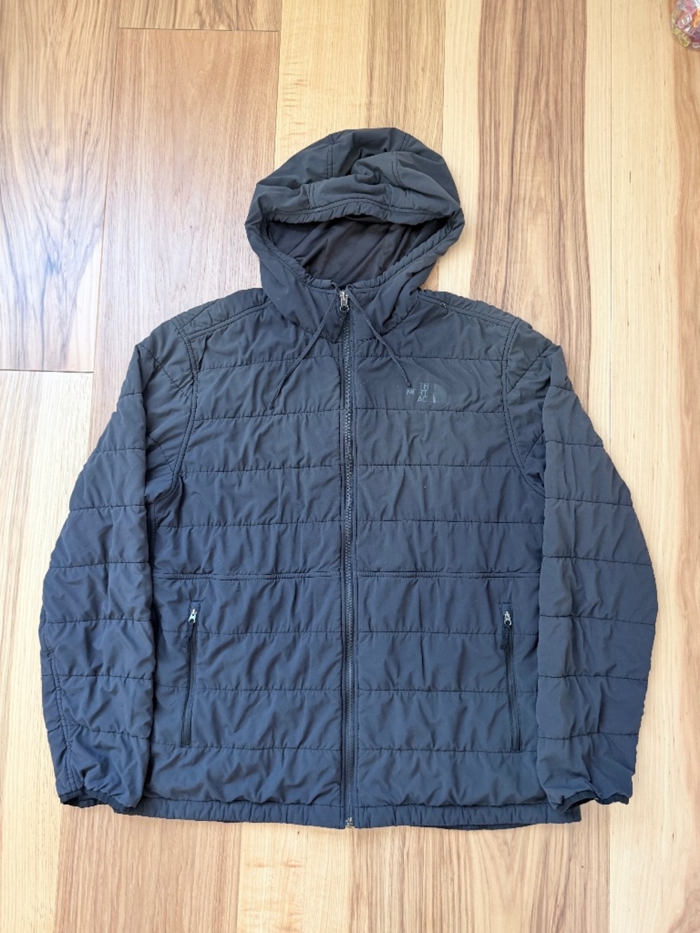 The North Face Mens XL Hooded Insulated Puffer Jacket Black Full Zip NF0A3YRY